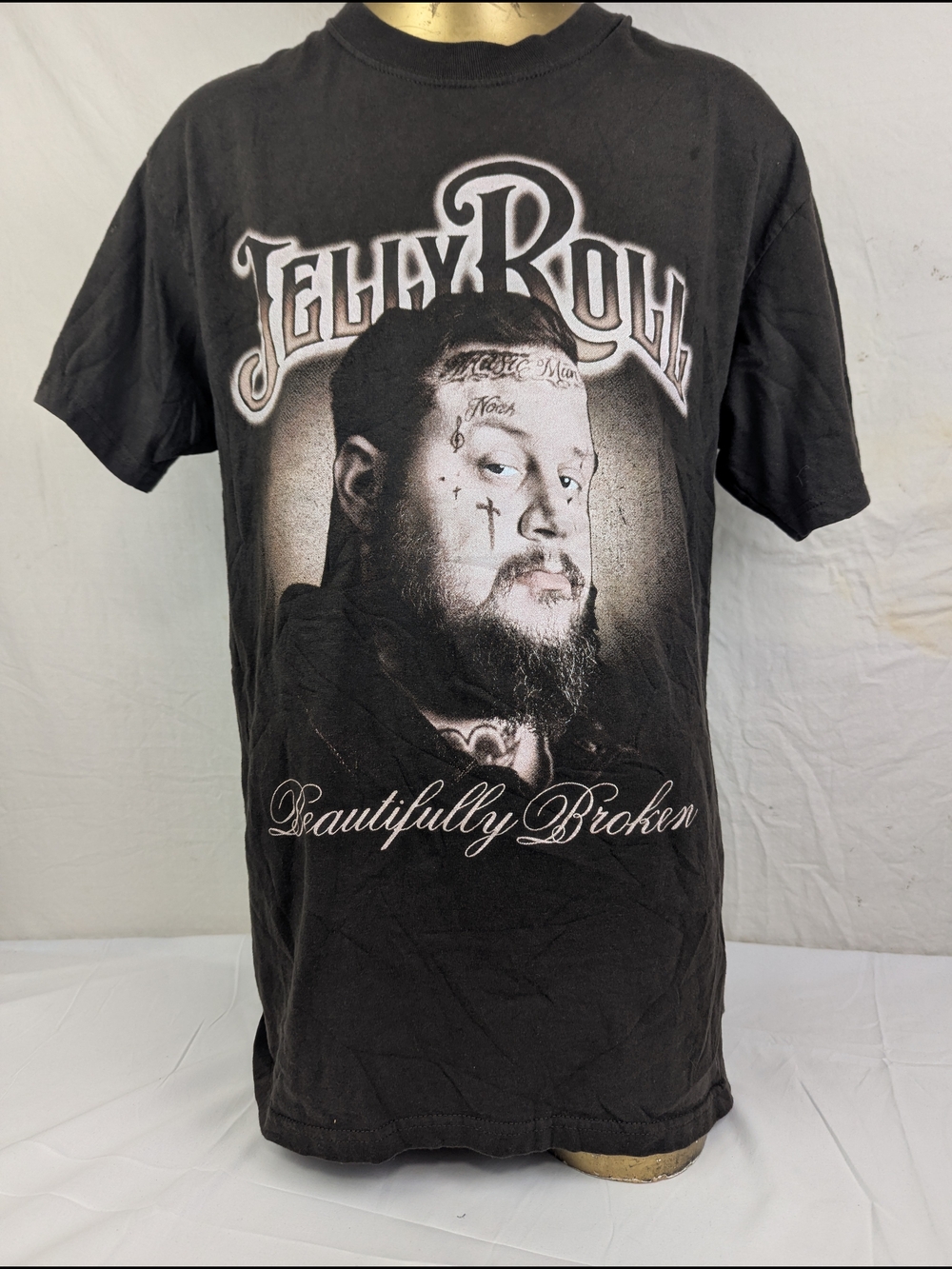 Jelly Roll 'Beautifully Broken' Black Men's T-Shirt Medium